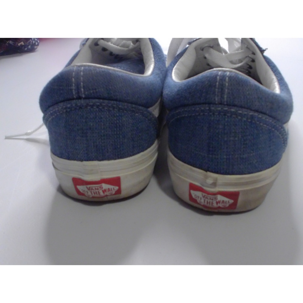 Vans Old Skool Blue Denim Textile Low Top Skate Shoes Mens 6.5 Womens 8‎ - Picture 3 of 5